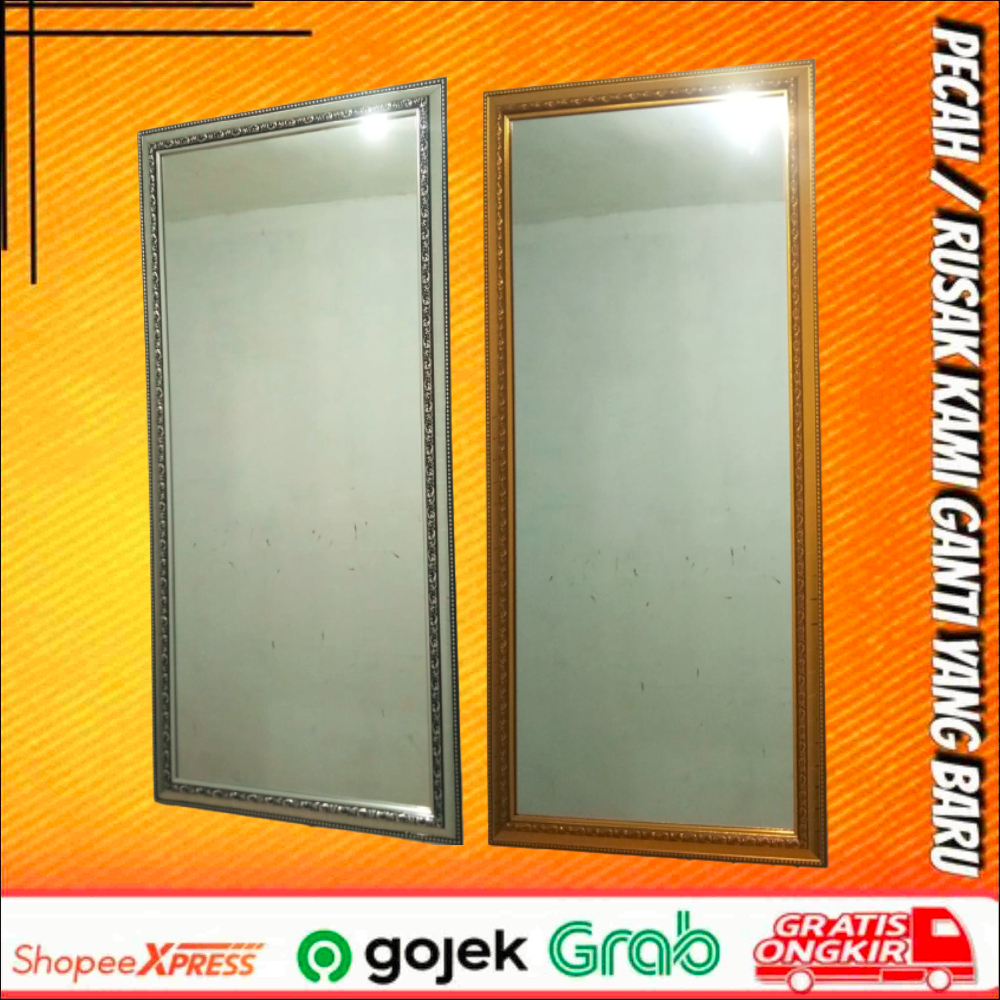 Kaca Cermin Dinding / Cermin Gantung Ukuran 50 x 100 Full Bingkai