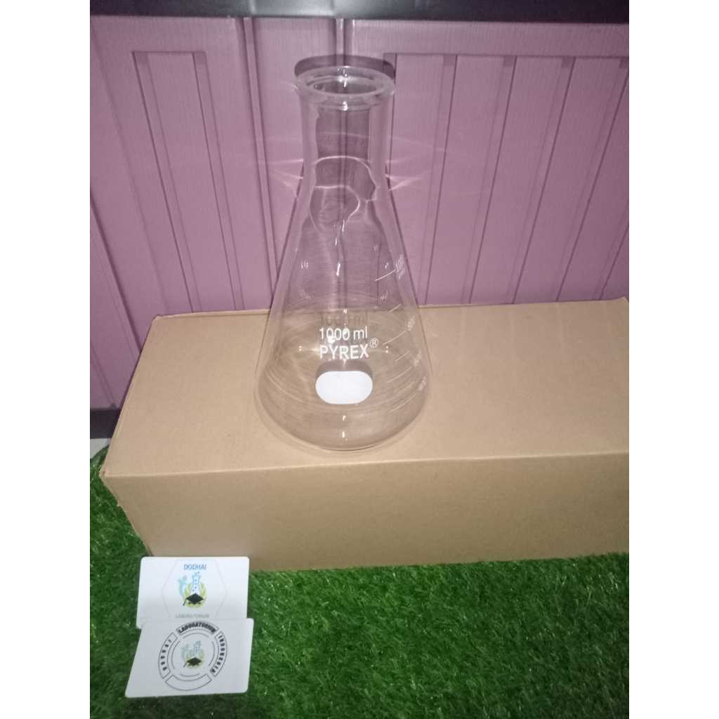 Erlenmeyer / Erlenmayer / Elemayer / elemeyer pyrex, 1000ml / 1 L