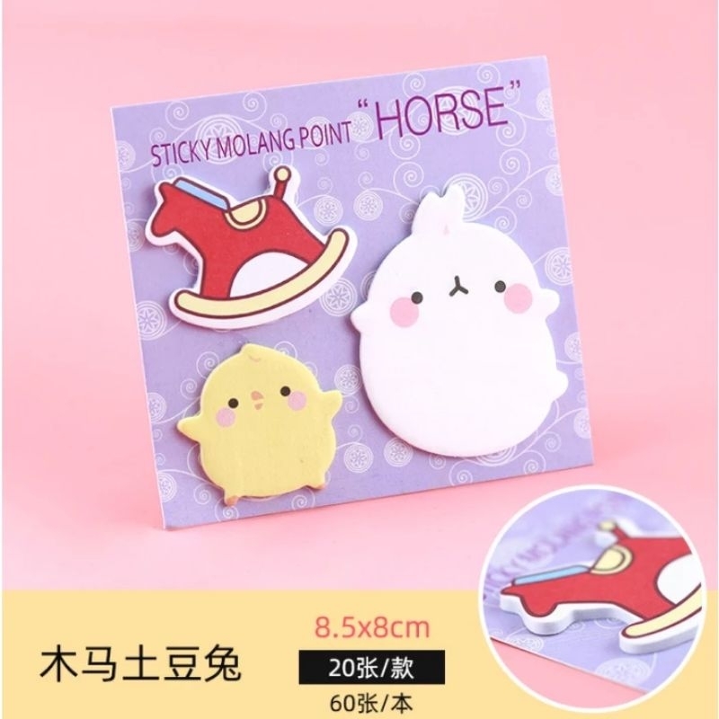 

sticky notes Molang Point HORSE - memo fancy - memo mini - catatan