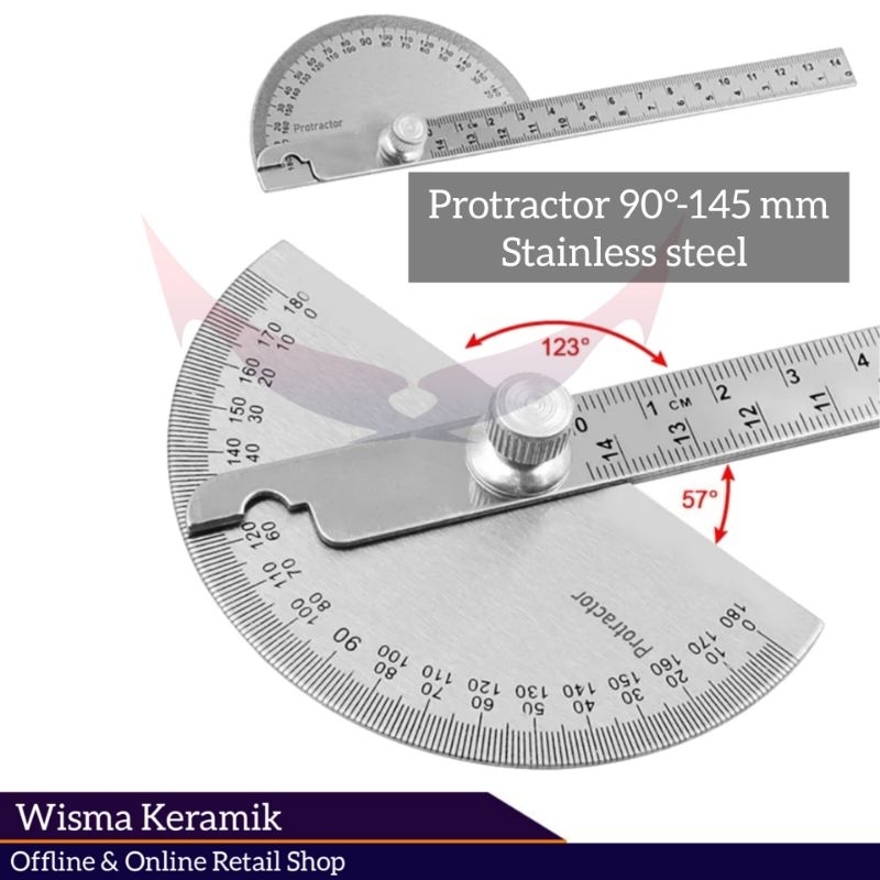 

pengaris Busur 180 ° stainless steel protractor angle ruler