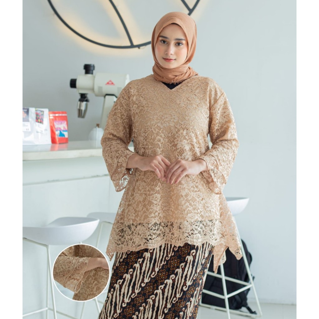 setelan kebaya rinjani LD 130 / kebaya jumbo / set rinjani big size / kebaya brokat modern / kebaya 