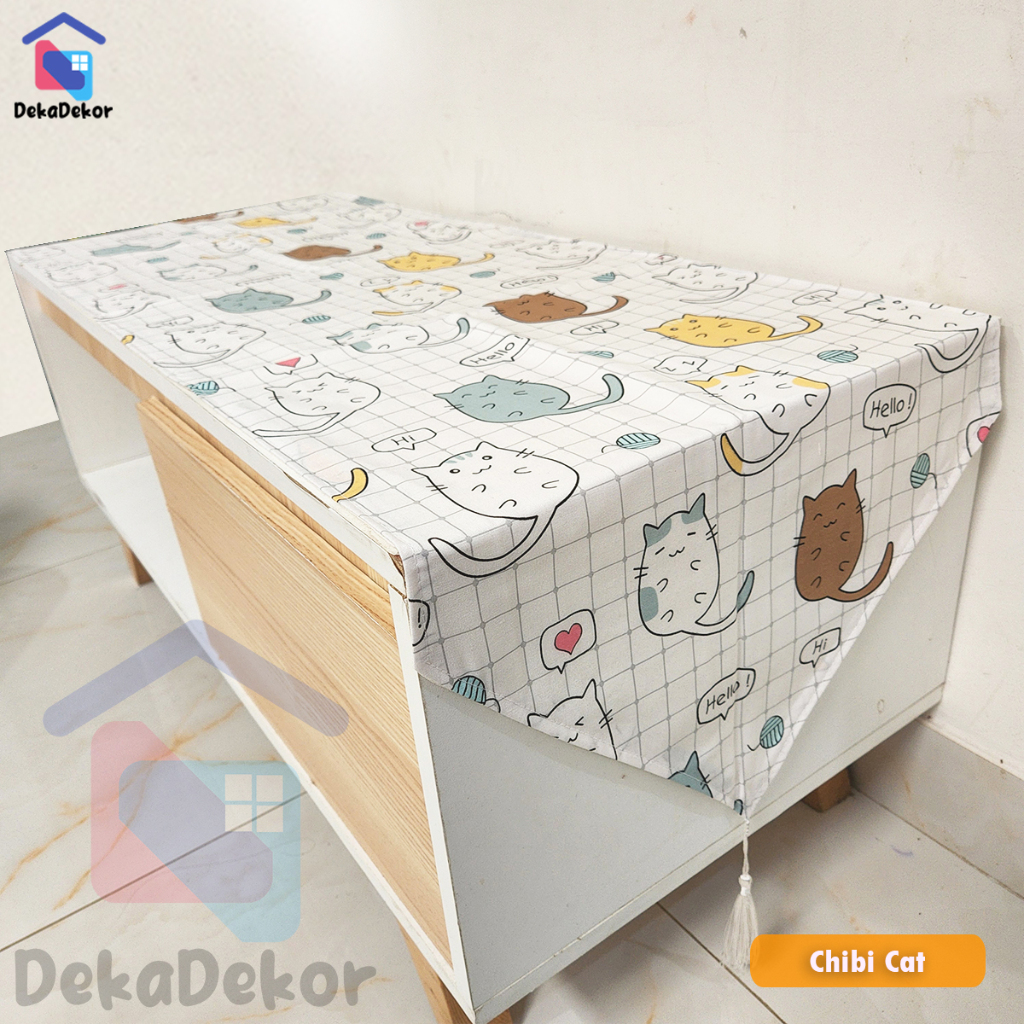 Taplak Meja Tamu Minimalis Katun CVC Blacu