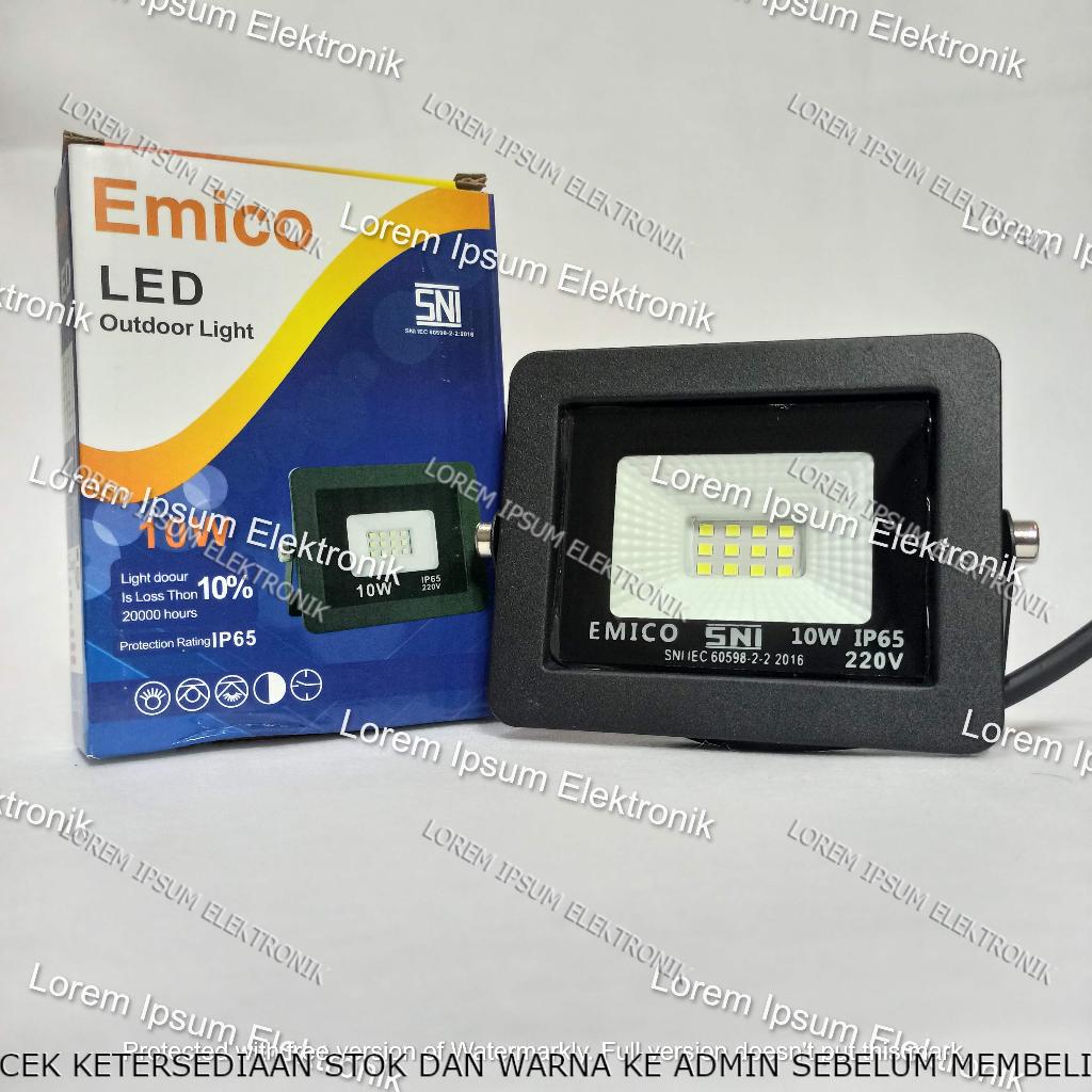 Lampu Sorot (Lampu Tembak) LED 10 Watt – Emico (Putih; Warm White)