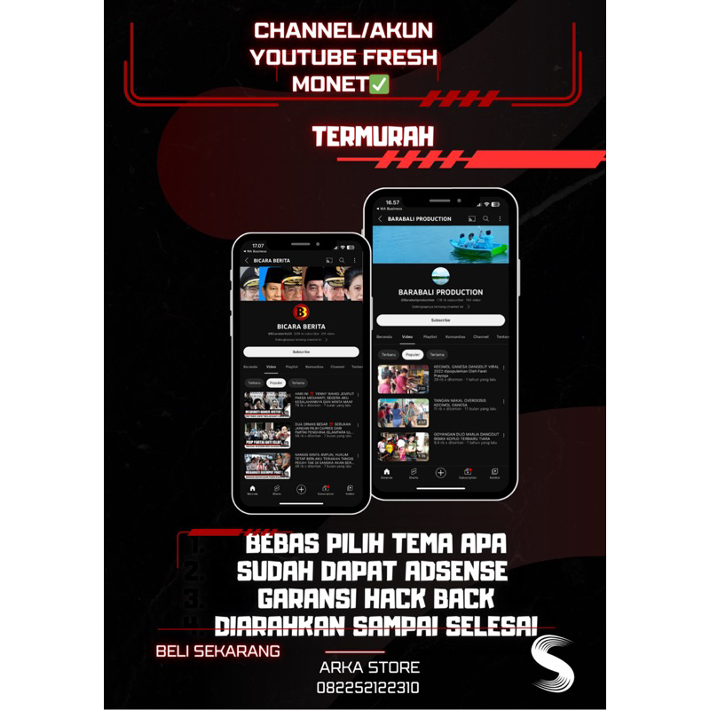 CHANNEL AKUN YOUTUBE FRESH MONET SUDAH DENGAN ADSENSE