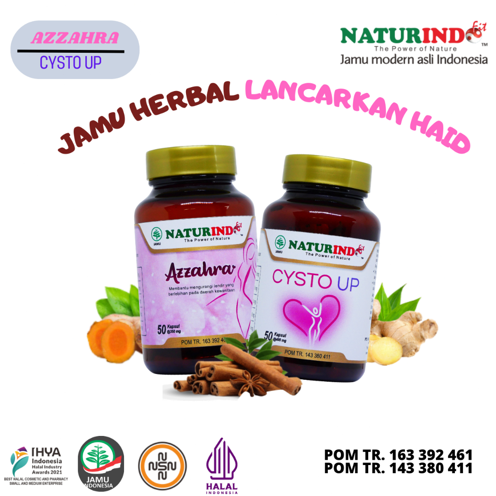 herbal bantu melancarkan datang bulan dan masalah kewanitaan haid tidak teratur azzahra cysto up nat