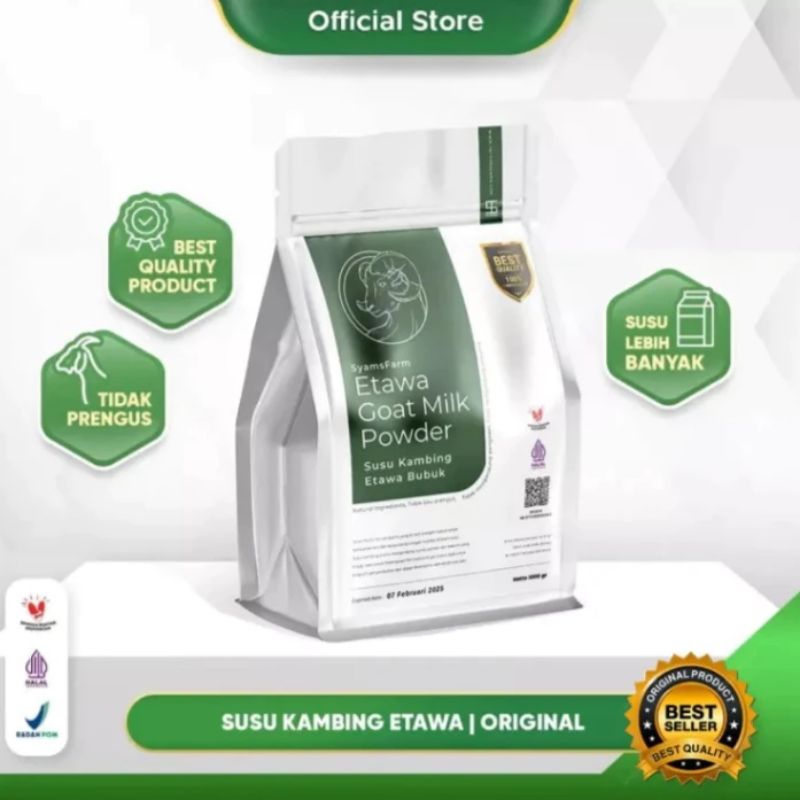 

SyamsFarm Susu Kambing Etawa Bubuk 500 gram Rasa Original Ternak Syams BPOM Halal Premium Platinum Goat Milk Powder Drink