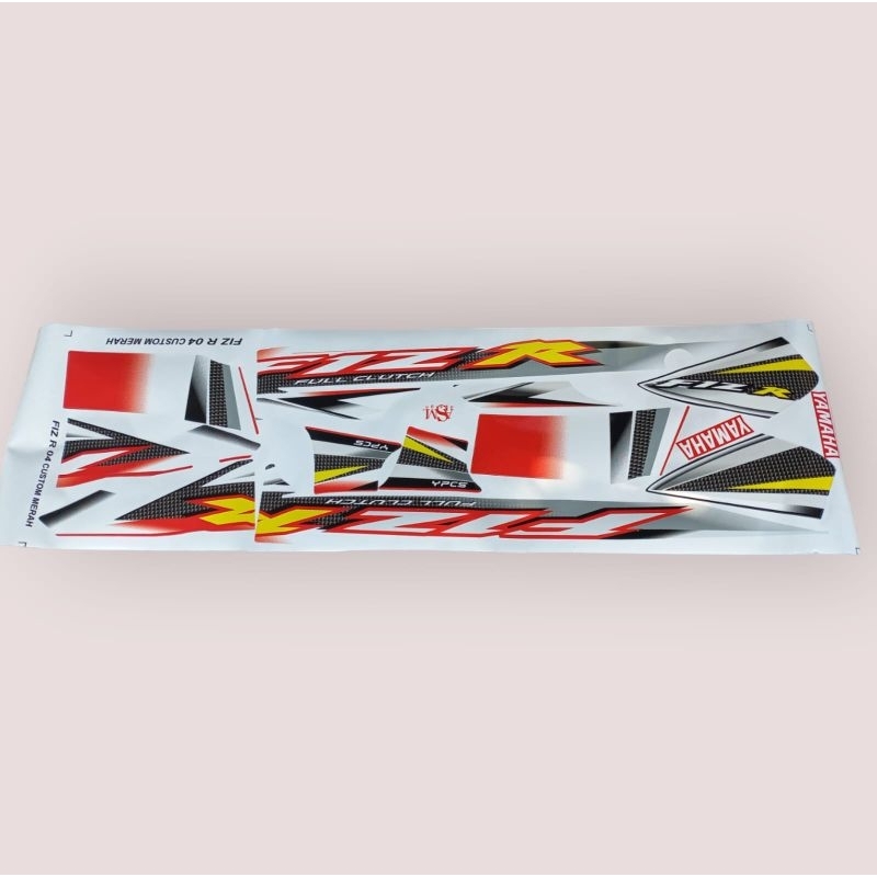 Sticker Striping Motor Yamaha Fiz r 2004 Custom Biru Putih Merah Putih Hitam Putih Printing Cutting 