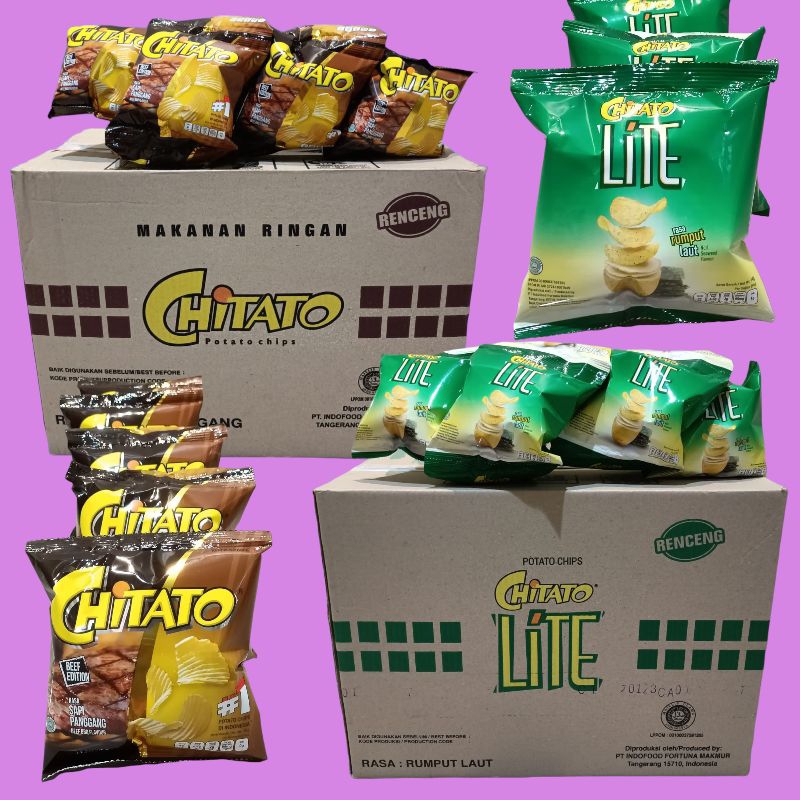 

Chitato Lite Rumput Laut / Chitato Sapi Panggang Snack 14 gr (60 pcs/ karton)