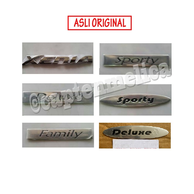 ORI Emblem Logo List Body Lis Bodi Tulisan DELUXE ATTIVO SPORTY FAMILY XENIA Stiker Samping Chrome M