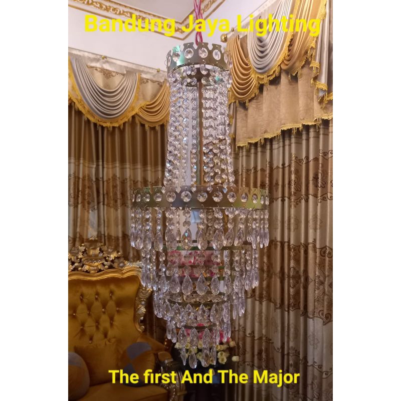 LAMPU KRISTAL MAHKOTA DIAMOND/LAMU GANTUNG/LAMPU HIAS/LAMPU DEKORASI/LAMPU RUANG TAMU/LAMPU MINIMALI