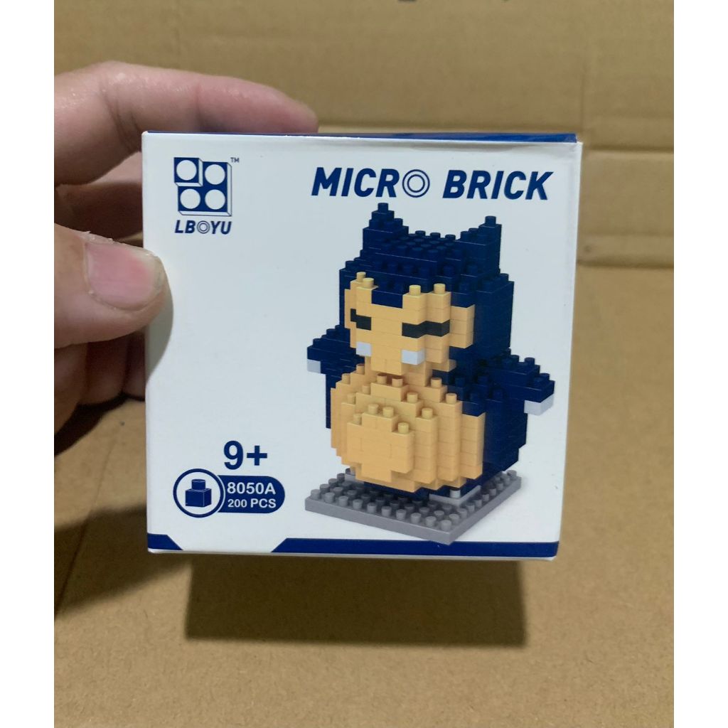 Mainan Balok Pokemon Snorlax figure puzzle balok susun puzzle