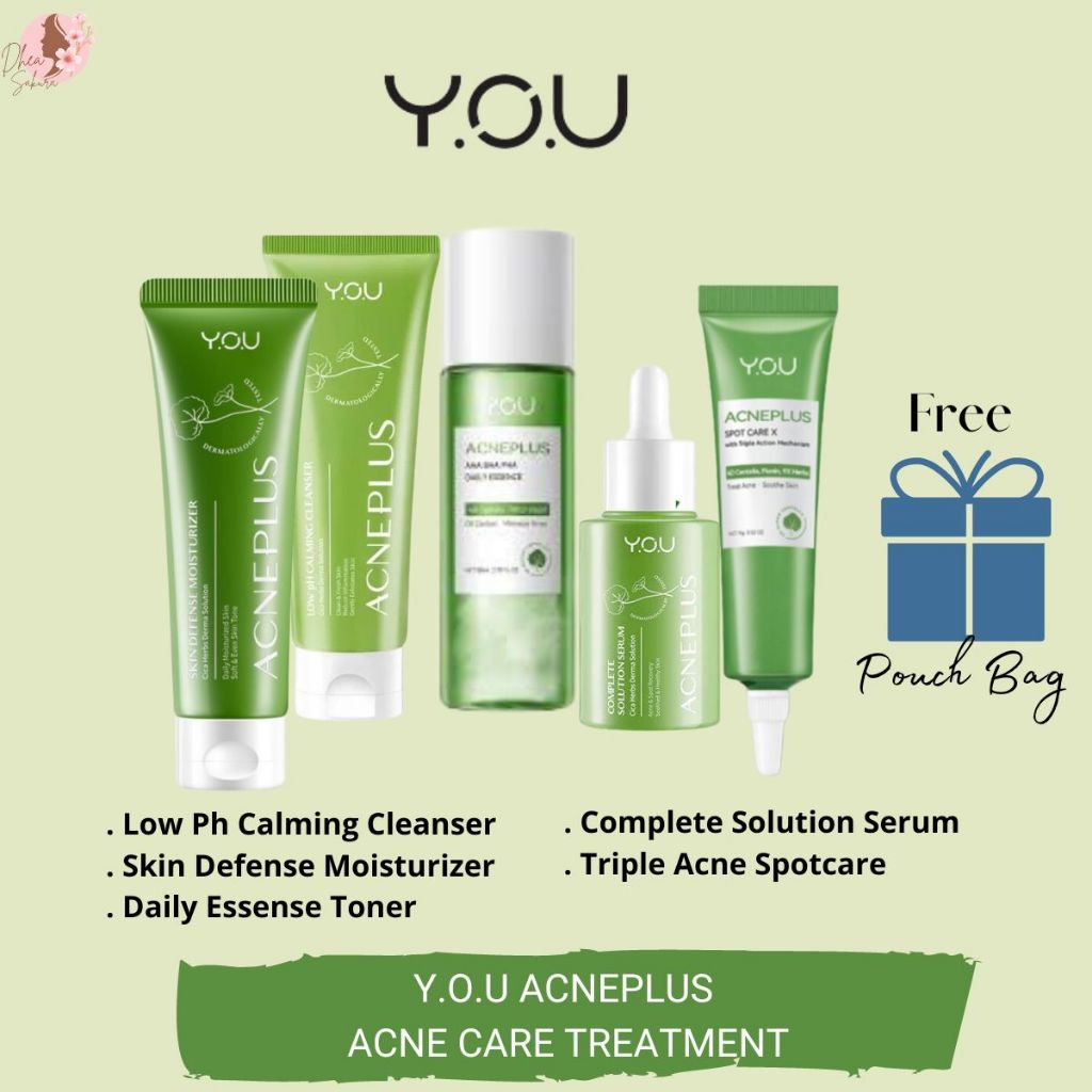 YOU Acne Sepaket Bundle Skincare Jerawat AcnePlus Series | Skincare Jerawat, Low pH, Calming Cleanse