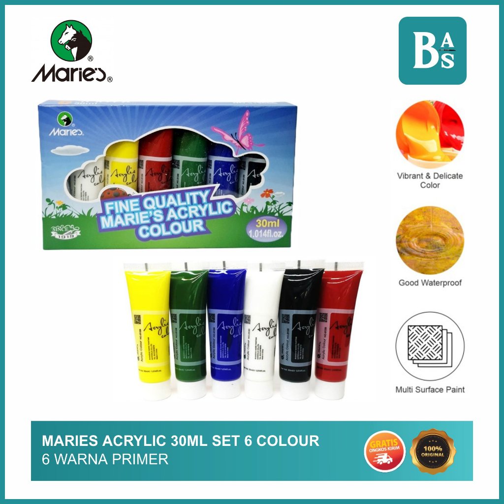 

Maries Acryic 30ml Set 6 Ccolor