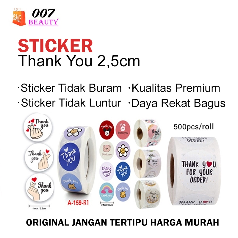 

PREMIUM IMPORT - 1 Roll (500 PCS) Sticker Label Makanan Tulisan Thank You For Your Order I Stiker Packing I Stiker Terimakasih[ BATCH 1]