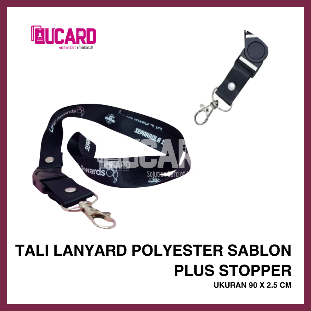 

CUSTOM TALI LANYARD / TALI ID CARD SABLON 2.5CM PLUS STOPPER