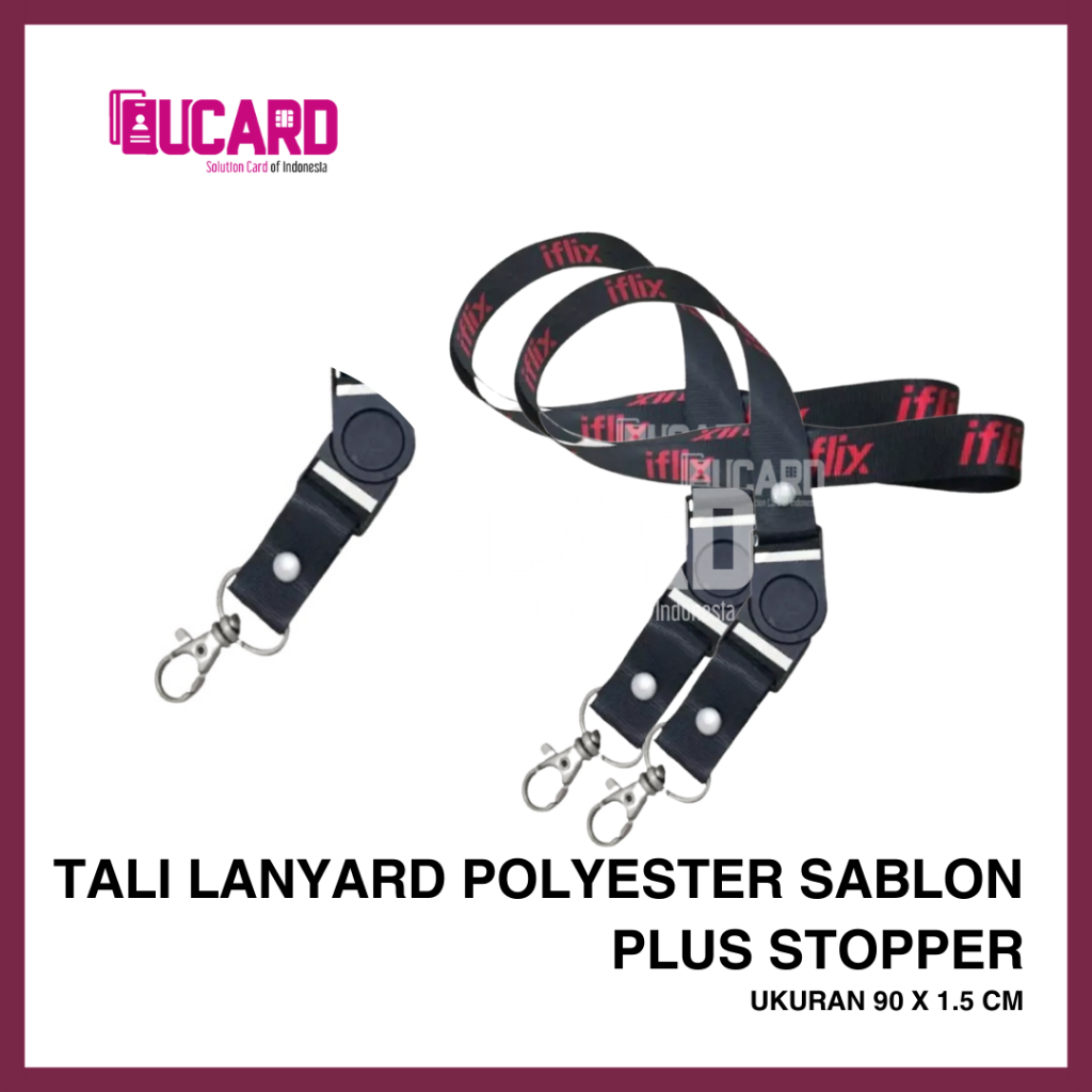 

CUSTOM TALI LANYARD / TALI ID CARD SABLON 1.5CM PLUS STOPPER