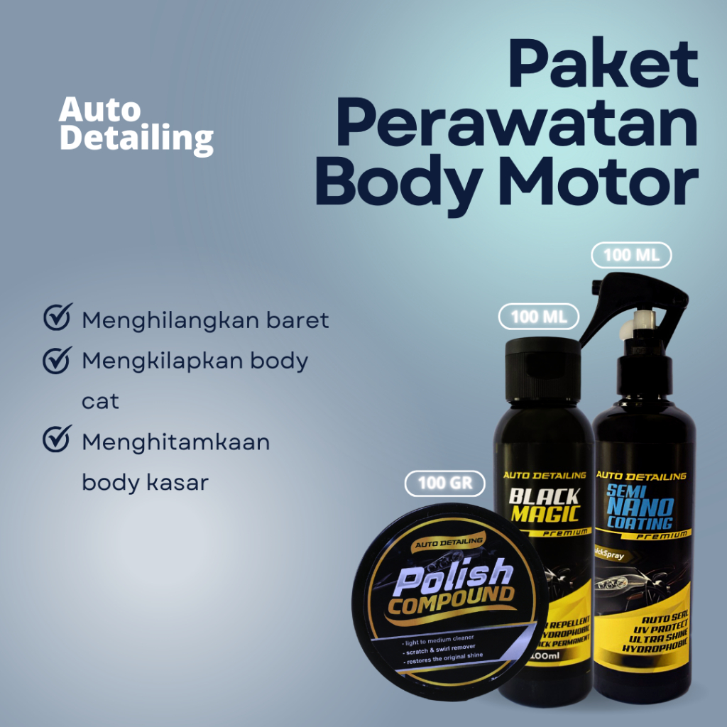 Pengkilap Body Glossy / Penghilang Baret Cat Motor  / Penghitam Motor
