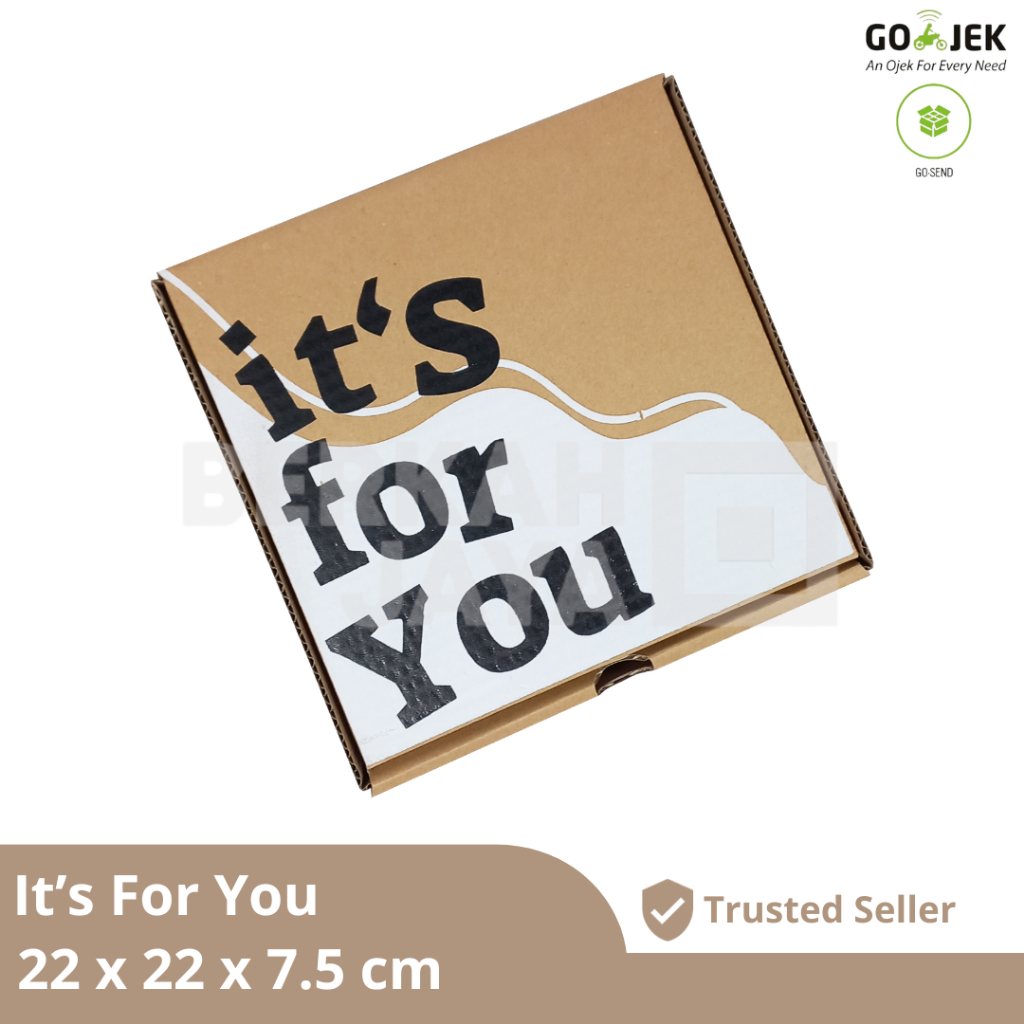 

It's For You 22x22x7.5 cm / Kardus Corrugated / Die Cut / Box Packing Souvenir Pizza / Box / Karton / Kotak / Dus Packing Pizza Hampers Ultah Valentine Anniversary Happy Birthday Graduation Sidang (Kardus It's For You 22 x 22 x 7.5 cm)