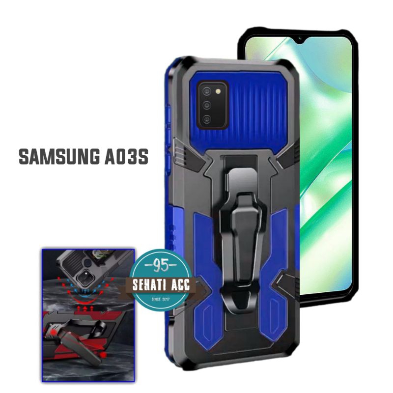 SAMSUNG A03S Casing robot standing klip hard case robot kristal