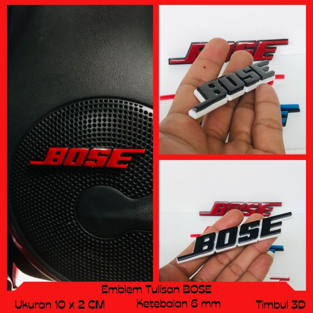 EMBLEM BOSE BUKAN STIKER LOGO BOSE AUDIO SPEAKER VARIASI STIR MOBIL KEREN TIMBUL 3D EMBLEM LOGO VARI