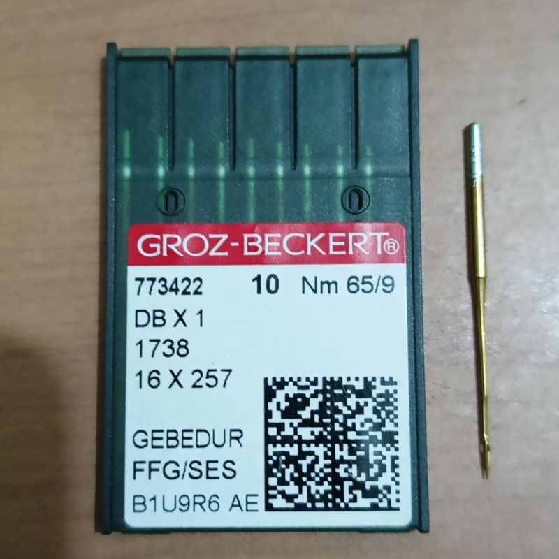 Jarum emas DBx1 GROZ BECKERT DB x 1 GEBEDUR Gold nomor 9