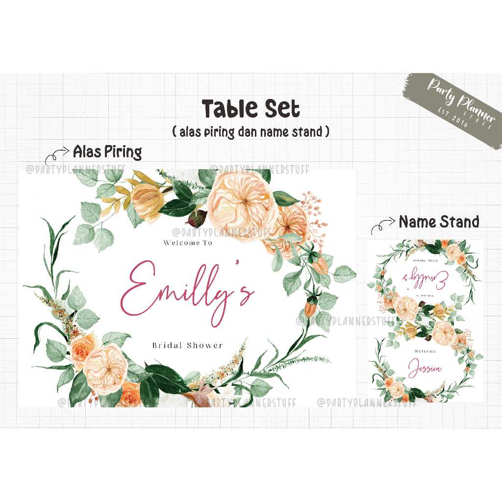 Table set bridal shower table decor happy birthday table set happy sweet seventeen decor meja makan 