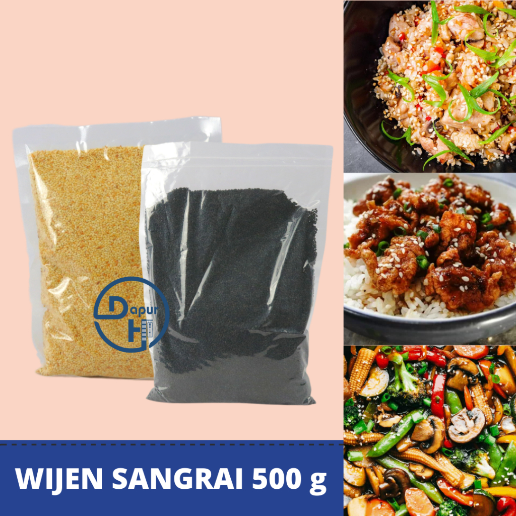 

HIROKING Biji Wijen Putih & Hitam Sangrai 500g Halal/ Roaster White Sesame Seed for Sushi Ramen//