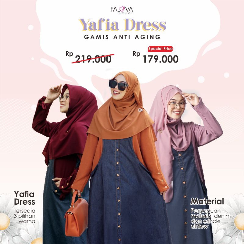 MURAH DRESS JEANS YAFIA / GAMIS DENIM OXFORD DEWASA