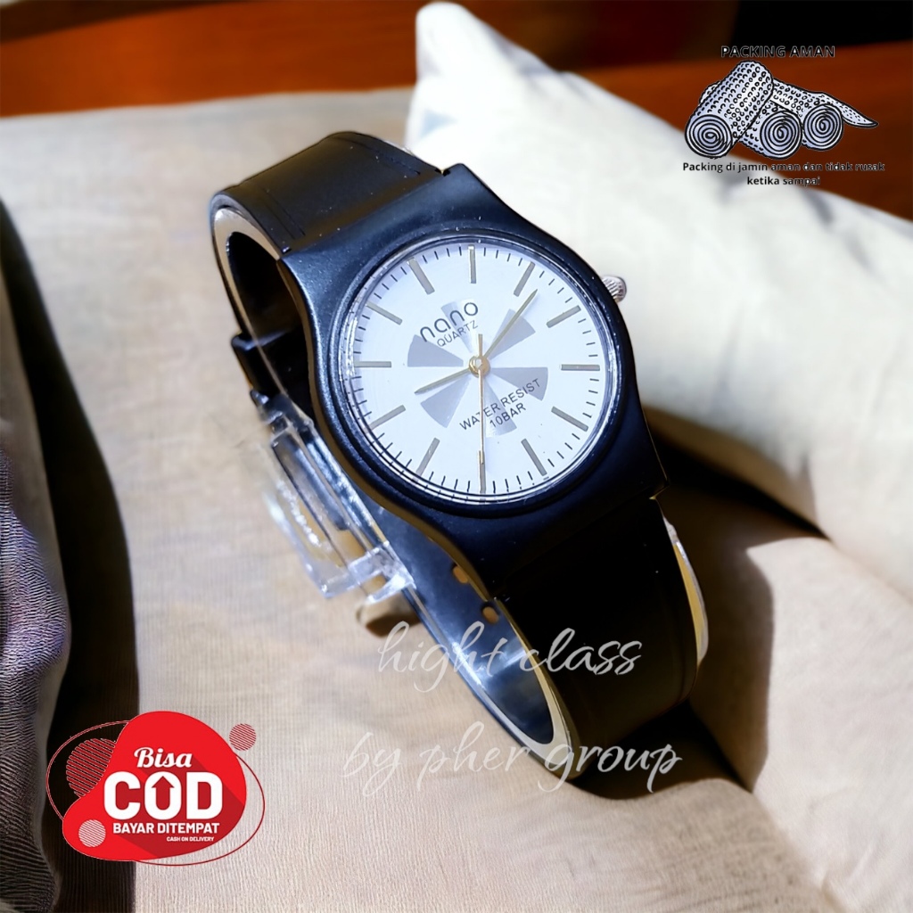 NANO Jam Tangan Tahan Air Terbaru Jam Pria Dan WanitaTali Rubber Water Resistan Original Nano Tipis 