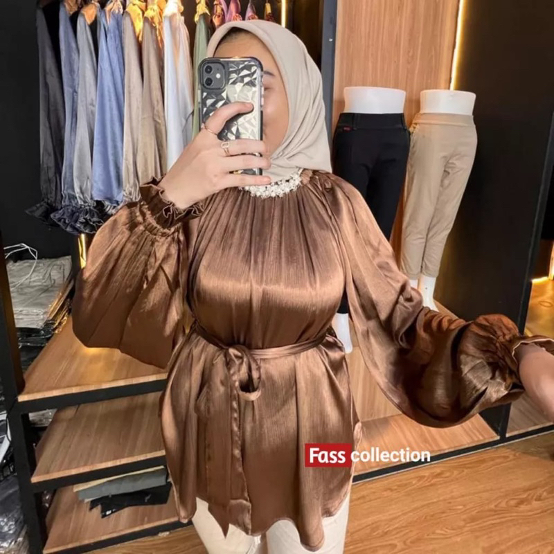 (READY)Blouse Keren/Kemeja Wanita/Atasan Wanita/Kemeja satin/Blouse premium satin