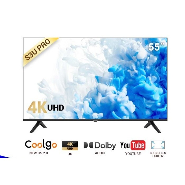 COOCAA 55 inch Smart TV - Digital TV - 4KUHD - WIFI (COOCAA 55S3U PRO)