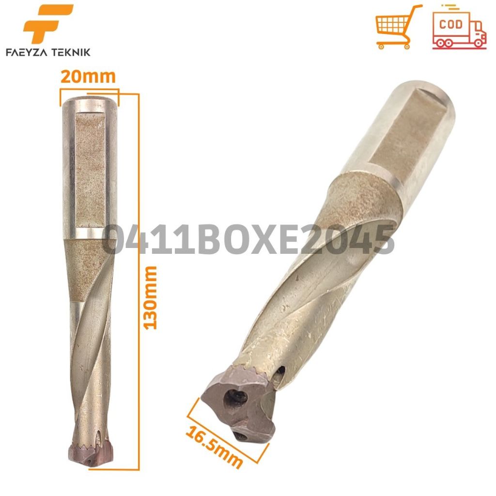 Bor Milling Udrill 16.5mm Shank 20mm Panjang 130mm