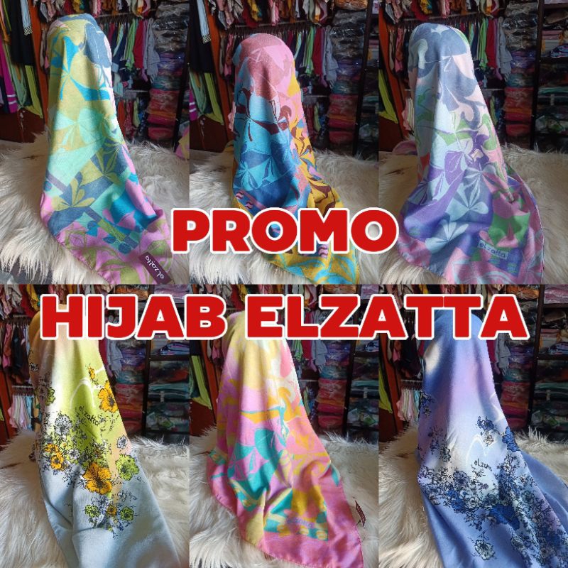 [COD]PROMO HIJAB ELZATTA MOTIF | HIJAB SEGIEMPAT | HIJAB ELZATTA SQUARE