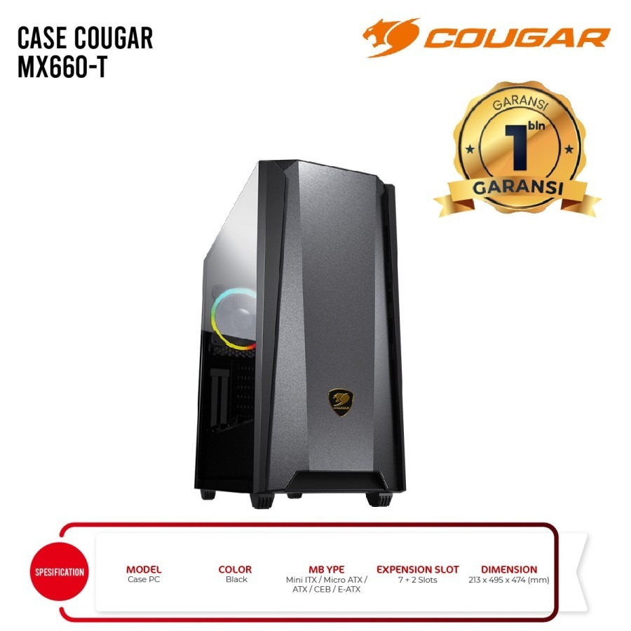 Casing Cougar MX660-T ATX - 1FAN - Casing Gaming Cougar MX660 T