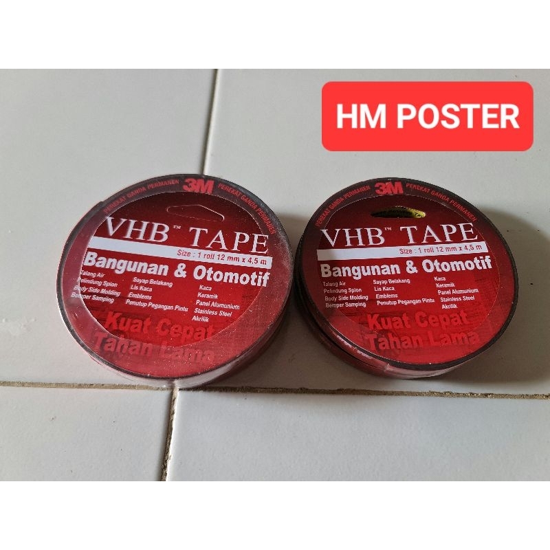 

Double Tape VHB 3M ORIGINAL 12mm x 4.5mm original Indonesia