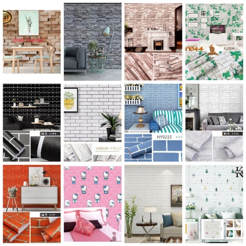 Wallpaper Dinding Motif Batu Bata || wallpaper bata