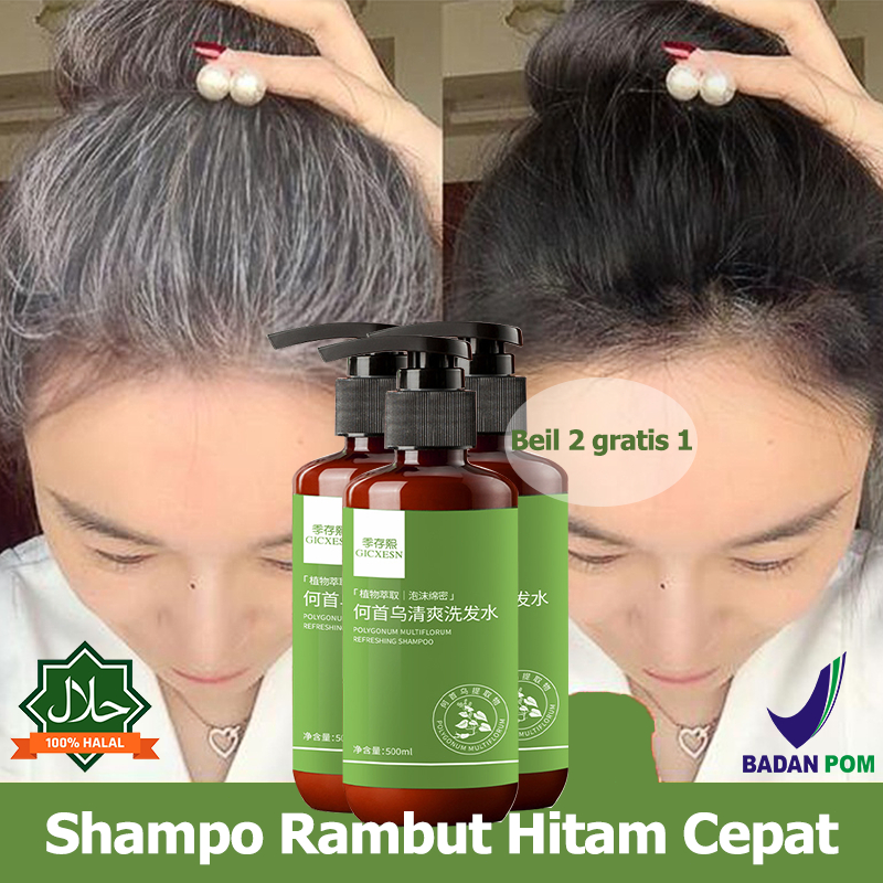 Shampo uban Sampo penghitam rambut uban Herbal essences shampoo 500ml Bahan-bahan herbal alami Pertu