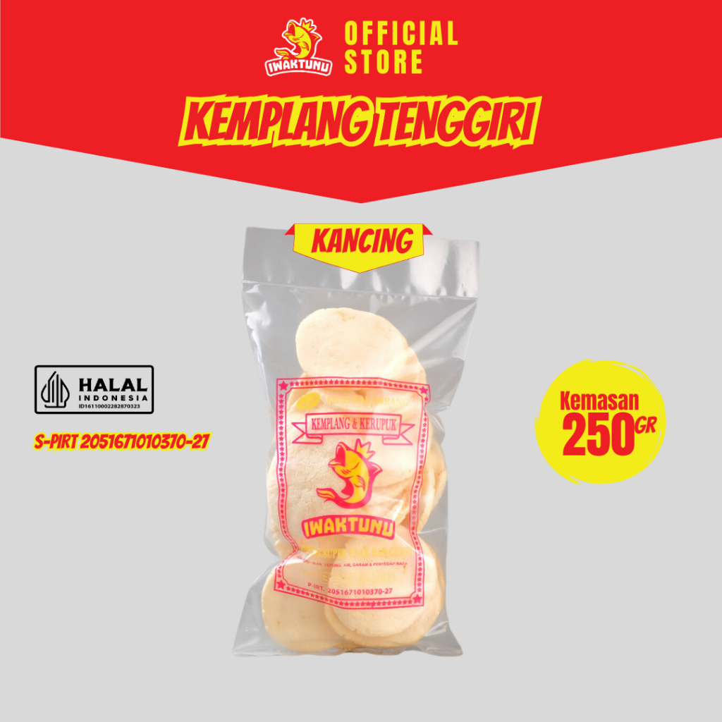 

Kemplang Kancing Tenggiri 250gr IWAKTUNU Kemplang/Kerupuk Palembang