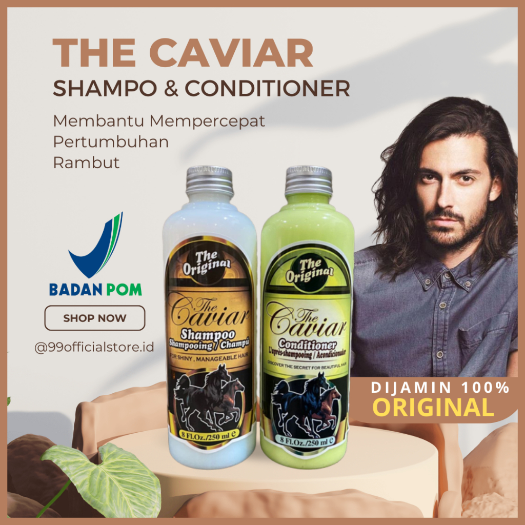 Shampo Sampo Kuda Caviar Pemanjang Rambut Perawatan Penumbuh Penyubur Rambut Botak Rontok Rusak