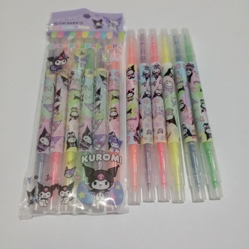 

Stabilo 2 Sisi ( 1pak isi 6pcs ) Highlighter Colorful/ Stabilo 2 sisi motif sanrio