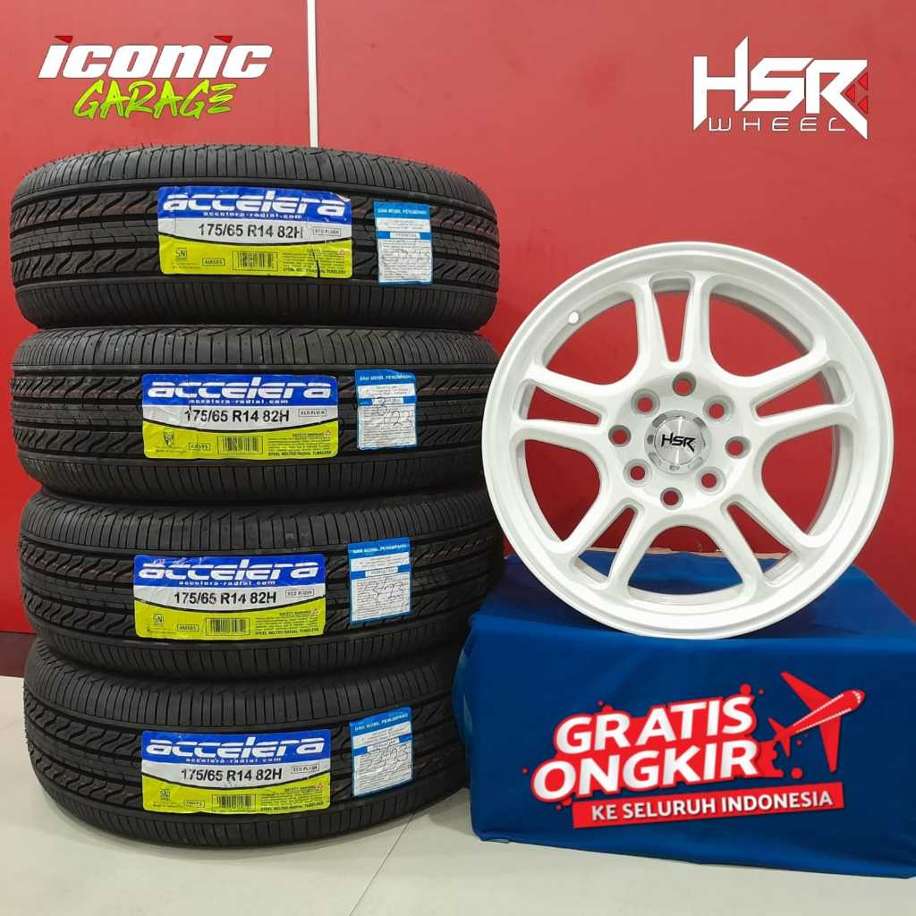 paketan velg HSR NX SPO Ring14 dan BAN mobil untuk brio,agya,ayla,calya,sigra,xenia,avanza, dll