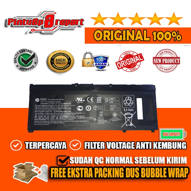 Genuine Parts SR04XL Original Baterai Battery Laptop HP OMEN PAVILION 15