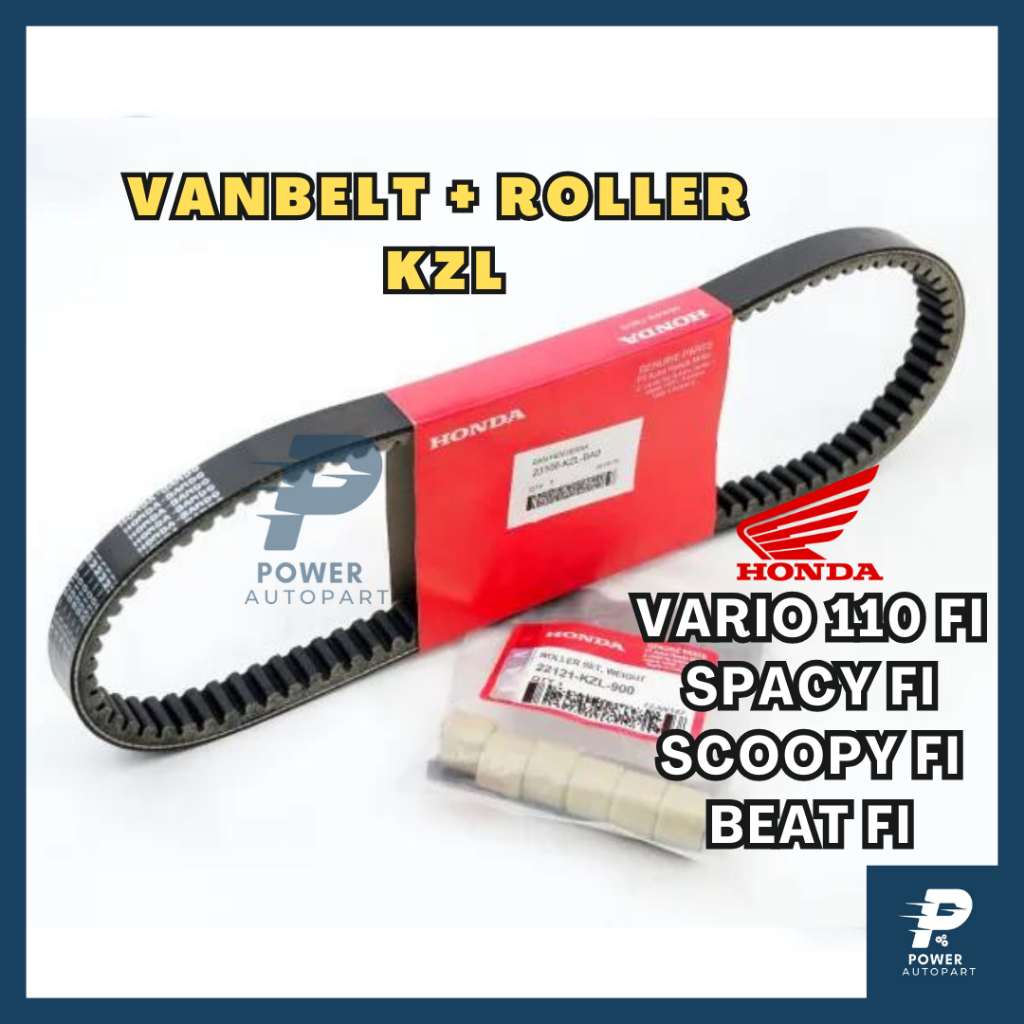 VANBELT + ROLLER VARIO 110 FI, BEAT FI, SCOOPY FI, SPACY FI KUALITAS ORIGINAL - VBELT KZL