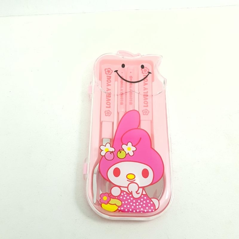 Sendok Set Anak Stainless Steel / Alat Makan Sendok Garpu Sumpit Karakter My Melody