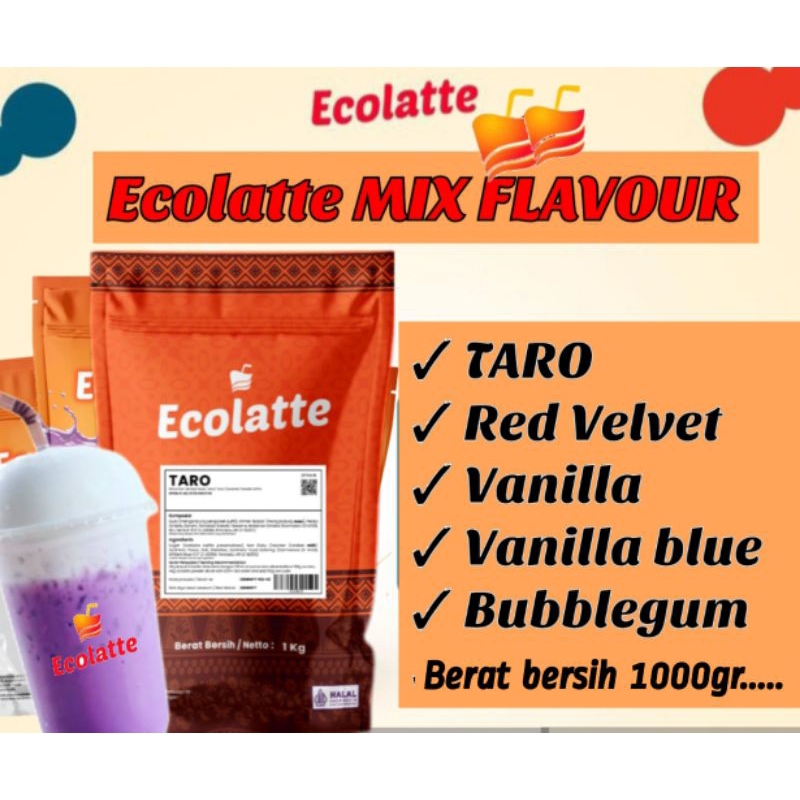 

Bubuk minuman MIX FLAVOR ECOLATTE 1000gr, serbukminuman/powderdrink