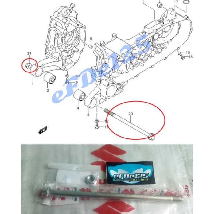 As Arm Engine Mounting Skywave 125 Hayate 125 Skydrive 125 Spin 125