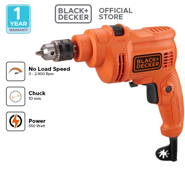 Black+Decker Impact Drill / Bor Impact Listrik 550W 10mm TP555-B1