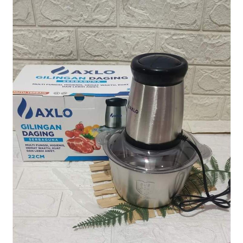 BLENDER DAGING AXLO A-802 / BLENDER DAGING STAINLESS AXLO A 802 / BLENDER GILINGAN DAGING SERBAGUNA AXLO / FOOD PROCESSOR ELECTRIK MEAT CHOPPER ELEKTRIK BAJA TAHAN KARAT AXLO / BLENDER AXLO / BLENDER PENGGILING DAGING MULTIFUNGSI