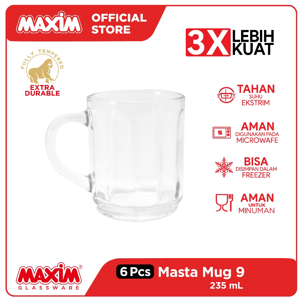 Maxim Gelas Kaca Lusinan 6pcs 235ml