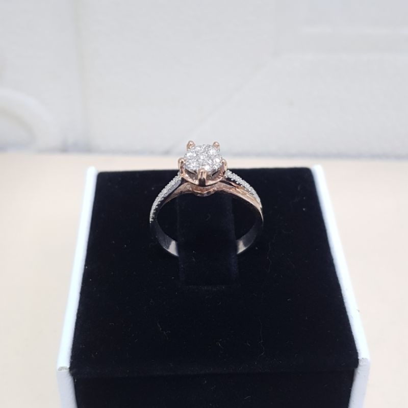 cincin emas berlian eropa asli dan natural (nj86)
